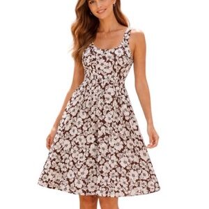 Joie Brown & White Floral dress size 8